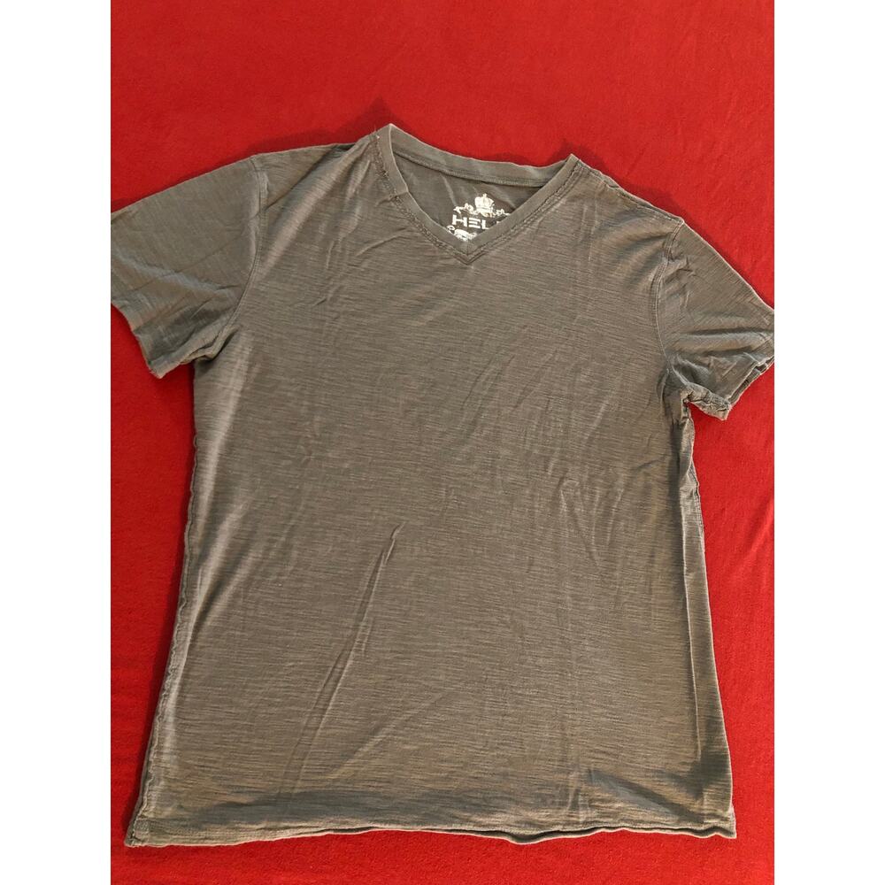 Helix mens grey v neck short sleeve causal t-shirt 100% cotton Size M
